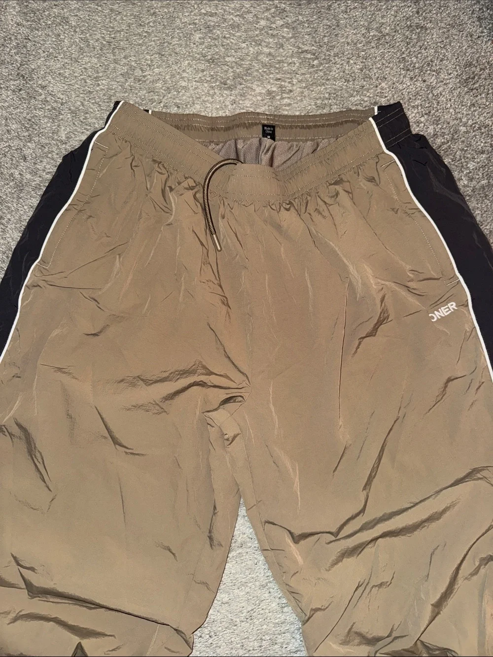 ONER Two-Tone Track Pants in tan & Black - Picture 4 of 7